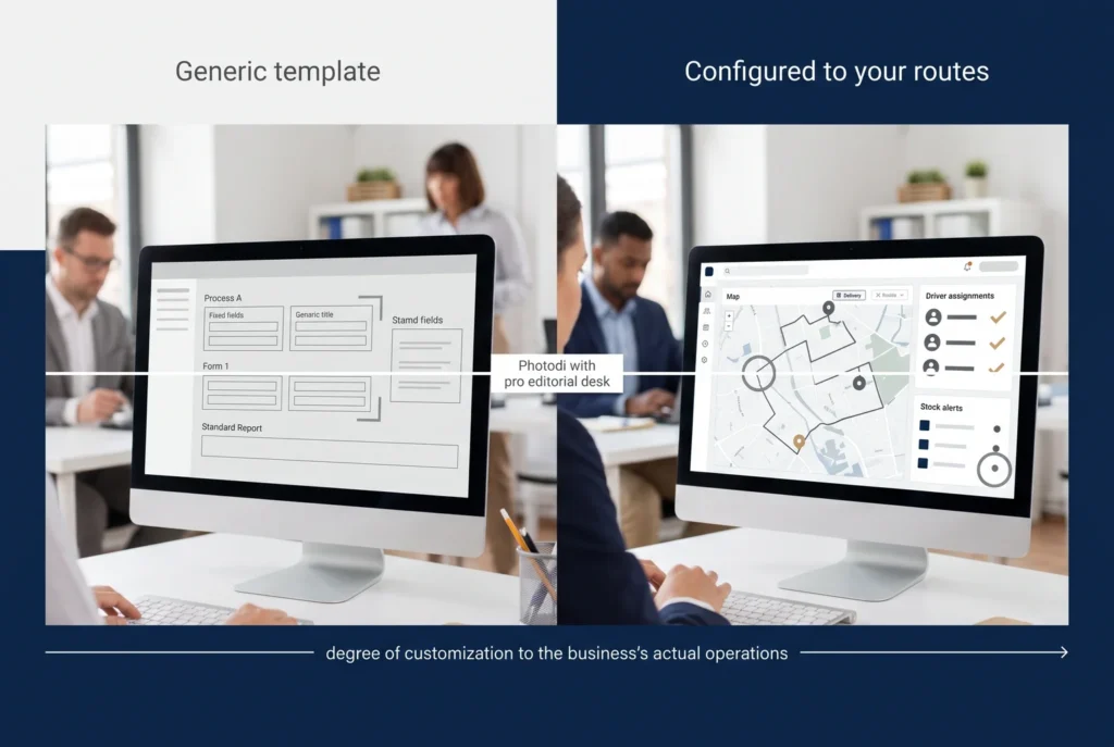 The difference between a system a business adopts and one it keeps using often comes down to whether the dashboard was built for their routes or for nobody in particular.